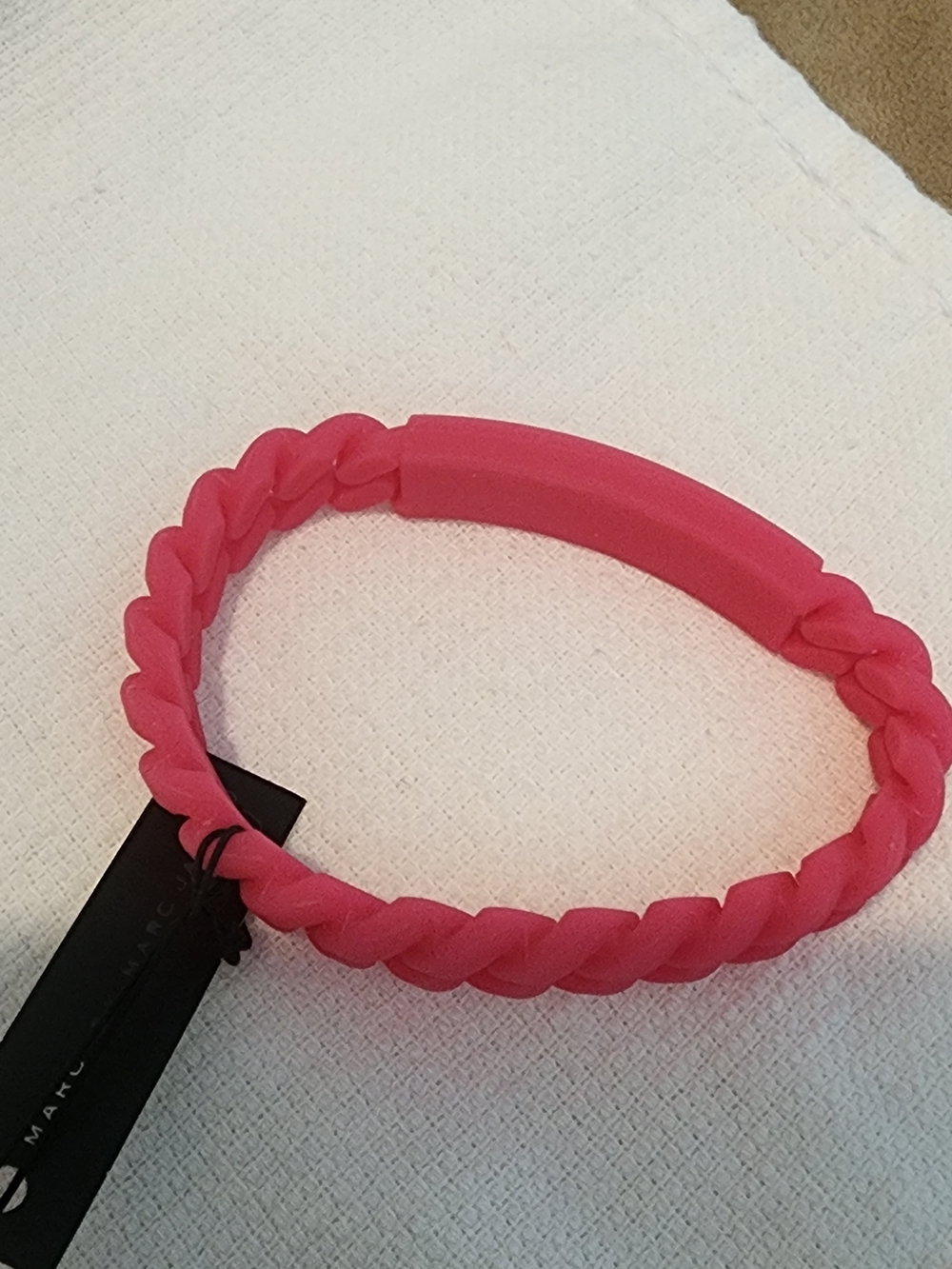 Marc By Marc Jacobs Bright Pink Braided Silicone Bracelet